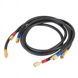 Artiko LX-Hose Gaz Servis Hortumu Siyah 90cm (R134a, R22, R404, R502) 3'lü Set - 600-3000 PSI