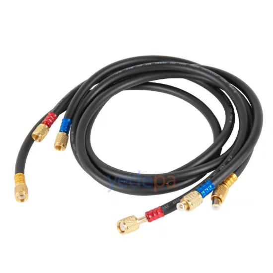 Artiko LX-Hose Gaz Servis Hortumu Siyah 90cm (R134a / R22 / R404 / R502) 3'lü Set