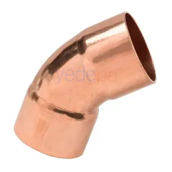 Bakır Bağlantı 45° Dirsek 1 1/8" - 28 mm | Yüksek Basınç Dayanımlı Lehimlenebilir Bağlantı Aparatı