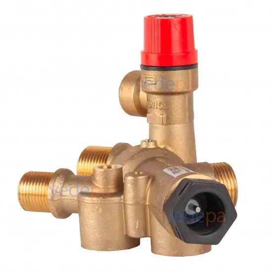 Baykan Kombi Üç Yollu Vana (Sıcak Su Sol Blok) - Pirinç Malzeme, Pakkens Marka