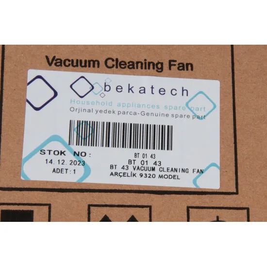 Bekatech BT43 Elektrikli Süpürge Vakum Motoru 1400W (Arçelik 9320 Model)