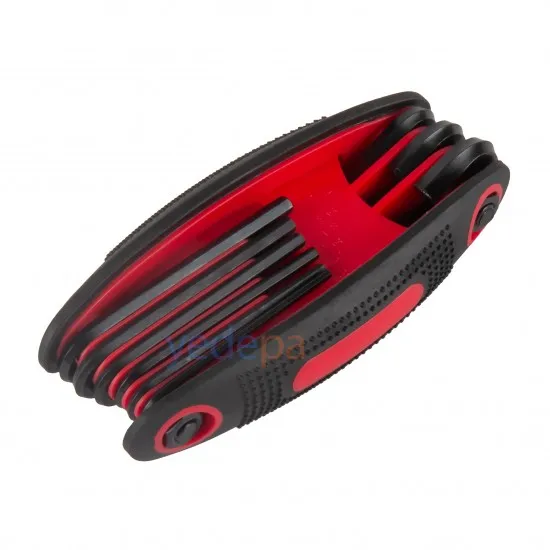 Çakı Tipi 9 Parçalı Alyan Anahtar Seti - 5/64 - 3/32 - 7/64 - 1/8 - 9/64 - 5/32 - Ergonomik ve Dayanıklı