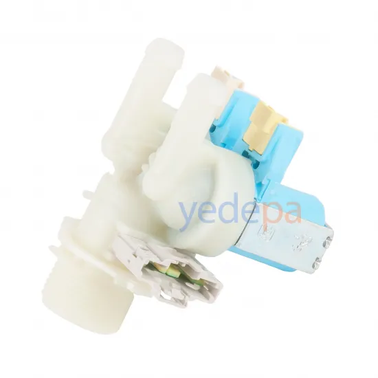 Çamaşır Makinası İkili Su Giriş Vana Ventili - 180° Plastik Bağlantılı Grup Soketli - TP Reflex