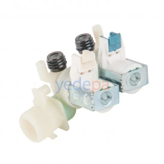 Çamaşır Makinası İkili Su Giriş Vana Ventili - 90° Plastik Bağlantılı Grup Soketli - TP Reflex