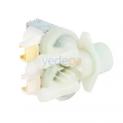 Çamaşır Makinası İkili Su Giriş Vana Ventili Geçmeli Grup Soket Beyaz Bobin 180° - TP Reflex
