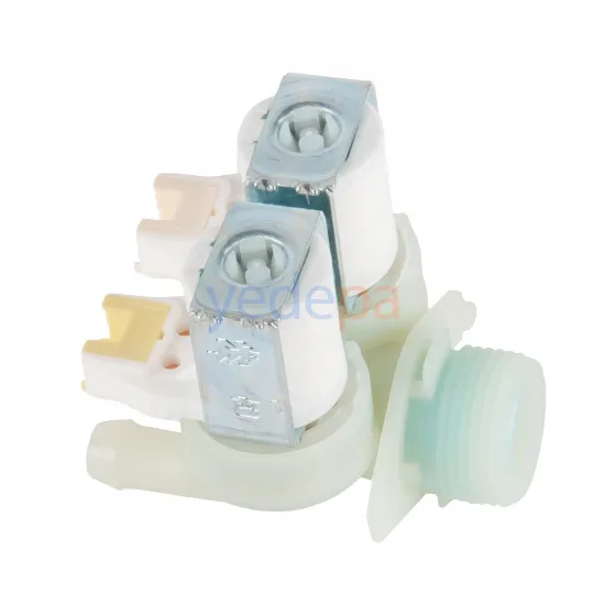 Çamaşır Makinası İkili Su Giriş Vana Ventili Geçmeli Grup Soket Beyaz Bobin 180°