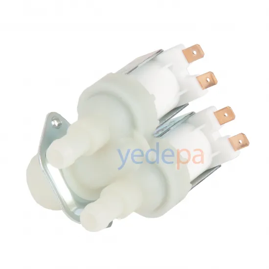 Çamaşır Makinası İkili Su Giriş Vanası 90° Metal Braketli 10,50 mm