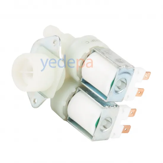 Çamaşır Makinası İkili Su Giriş Vanası 90° Metal Braketli 10,50 mm