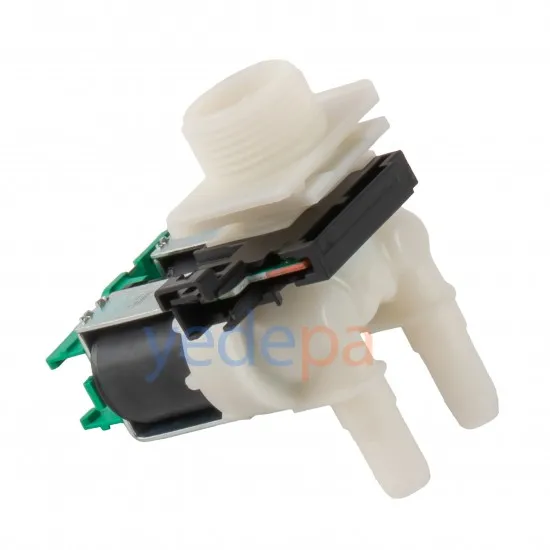 Çamaşır Makinesi İkili Su Giriş Ventil Vanası 180° (Sayıcılı / Flowmeter) - Bosch, Siemens Uyumlu