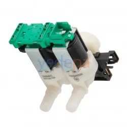 Çamaşır Makinesi İkili Su Giriş Ventil Vanası 180° (Sayıcılı / Flowmeter) - Bosch, Siemens Uyumlu