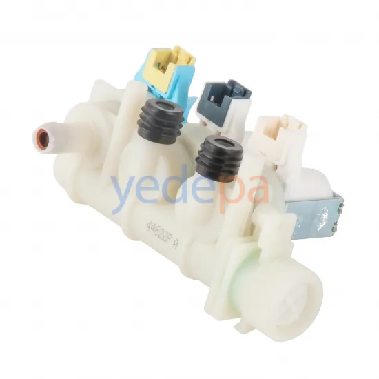 Çamaşır Makinesi Üçlü Su Giriş Ventil Vanası - 180° Plastik Bağlantılı Geçmeli Grup Soketli - TP Reflex