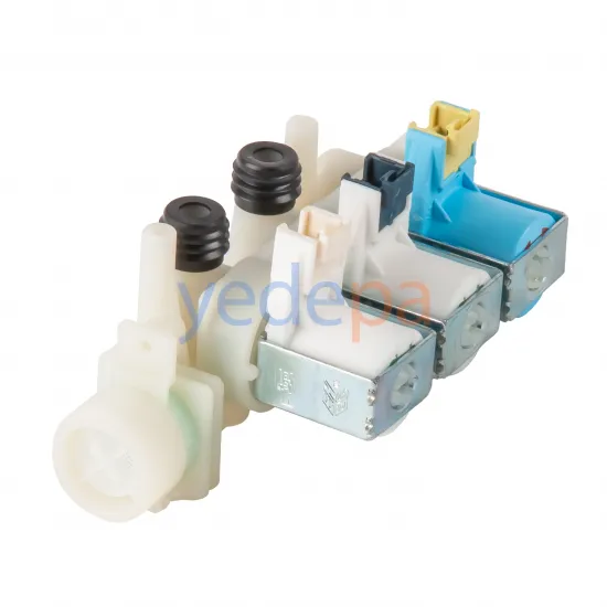 Çamaşır Makinesi Üçlü Su Giriş Ventil Vanası - 180° Plastik Bağlantılı Geçmeli Grup Soketli - TP Reflex