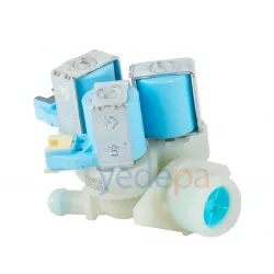 Çamaşır Makinesi Üçlü Su Giriş Ventil Vanası Mavi Bobin - 180° Plastik Bağlantılı Soketli 2005680800 10.5mm - TP Reflex