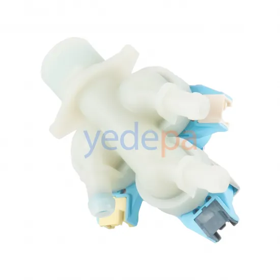 Çamaşır Makinesi Üçlü Su Giriş Ventil Vanası Mavi Bobin - 180° Plastik Bağlantılı Soketli 2005680800 10.5mm - TP Reflex