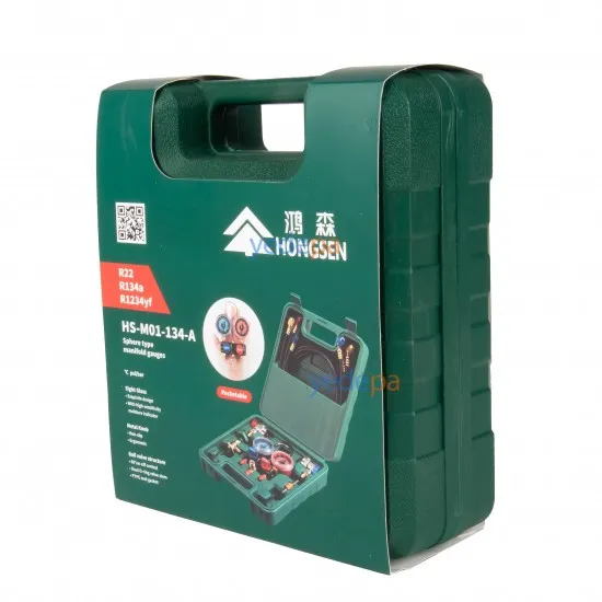 Hongsen HS-M01-134-A 2'li Manifold Seti (Çantalı) - Otomotiv İçin - R22, R134a, R1234yf