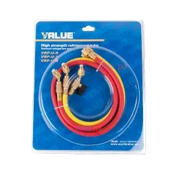 Value VRP-C-R/B/Y Gaz Hortumu 120cm (Check Valfli) - R410A, R134A, R12, R22 Uyumlu