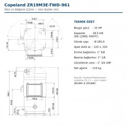 Copeland Scroll Kompresör ZR19M3E-TWD-961