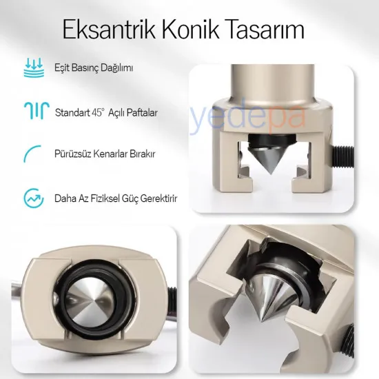 CT-N806A Eksantrik Konik Tip Havşa Açma Aleti – 1/4" - 3/4" Bakır Borular İçin Yüksek Kaliteli Klima ve Soğutma Flaring Aparatı