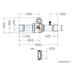 Danfoss 009G7064 GBC 42S 42 mm ODF Küresel Vana, 134.76 m³/h Kv, 45 bar