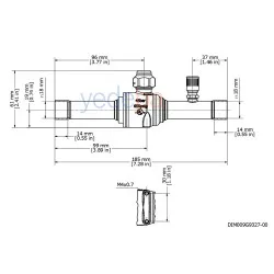 Danfoss 009G7065 GBC 18S 18 mm ODF Küresel Vana, 20.42 m³/h Kv, 45 bar