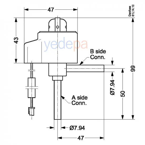 Danfoss ETS 6-30 Elektrikli Genleşme Valfi (034G5045) – 5/16" ODF, Step Motor, 47 bar