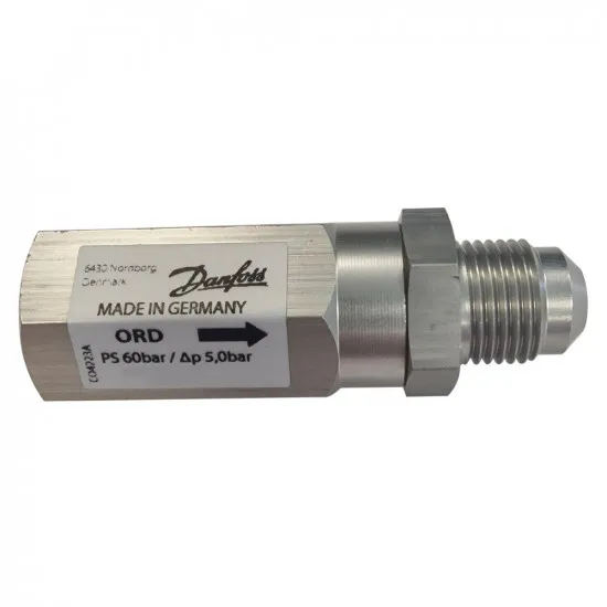 Danfoss ORD-050H Diferansiyel Basınç Valfi (040B0165) – Δp 5,0 bar, PS 60 bar, 5/8-18 UNF