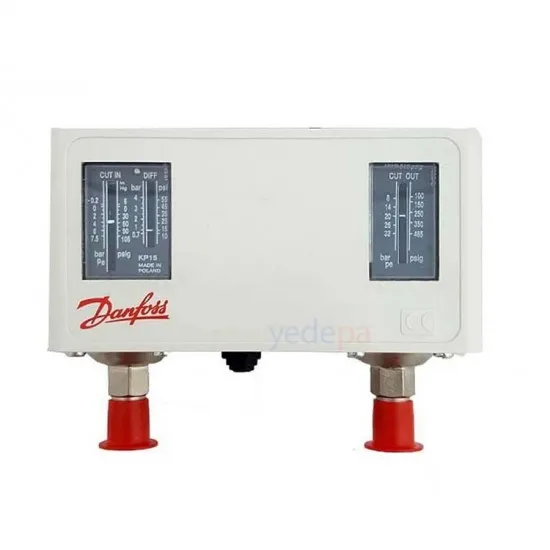 Danfoss KP15 Basınç Şalteri Presostat 060-124166 – Çift Taraflı, -0.2 - 32 bar, SPDT, Otomatik Reset