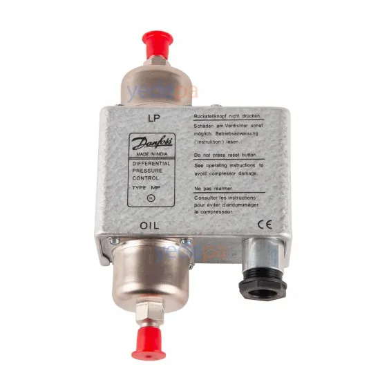 Danfoss MP55 Yağ Basınç Kontrol Anahtarı (060B017191) – SPDT Kontak, Manuel Reset, 0.3-4.5 bar