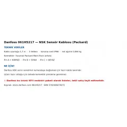 Danfoss 061H5217 NSK Sensör Kablosu – Packard Metri-Pack, 1,7 m, 3 İletken, IP66