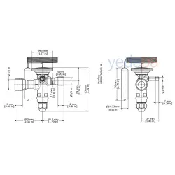 Danfoss TGE Termostatik Genleşme Valfi - R407C, Dış Dengeli, Dengeli Port, 5/8" x 7/8" Lehimli - 25 kW - Parça No: 067N4156