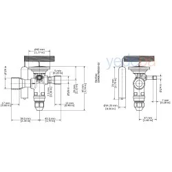 Danfoss TGE Termostatik Genleşme Valfi - R134a / R513A, Dış Dengeli, Dengeli Port, 5/8" x 7/8" Lehimli - 24 kW - Parça No: 067N5157