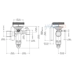 Danfoss TGE Termostatik Genleşme Valfi - R134a / R513A, Dış Dengeli, Dengeli Port, 7/8" x 1 1/8" Lehimli - 44 kW - Parça No: 067N5163