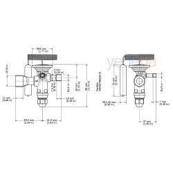 Danfoss TGE Termostatik Genleşme Valfi - R404A / R507A, Dış Dengeli, Dengeli Port, 1/2" x 7/8" Lehimli - 14 kW - Parça No: 067N6151