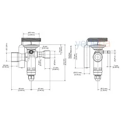 Danfoss TGE Termostatik Genleşme Valfi - R404A / R507A, Dış Dengeli, Dengeli Port, 7/8" x 1 1/8" Lehimli - 39 kW - Parça No: 067N6181