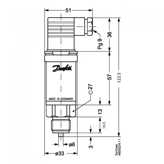 Danfoss Basınç Transmitteri AKS 33 060G2051