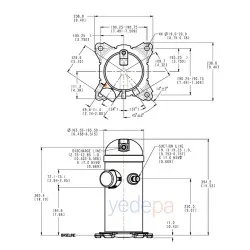 Danfoss HRH036U4LP6 Scroll Kompresör | 3 HP | 30.095 BTU/h Soğutma Kapasiteli | R410A Uyumlu | 121L1201