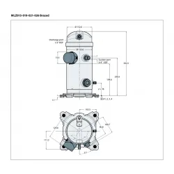 Danfoss MLZ015T5LP9 Scroll Kompresör (121L8630) | 2 HP | 20.708 BTU/h | Monofaze R404A