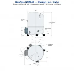 Danfoss NTZ048A4LR1B Hermetik Pistonlu Kompresör (120F0227) | 2 HP | 4.070 BTU/h LBP Düşük Sıcaklık | R404A | 48 cm³ | 400V 3 Faz