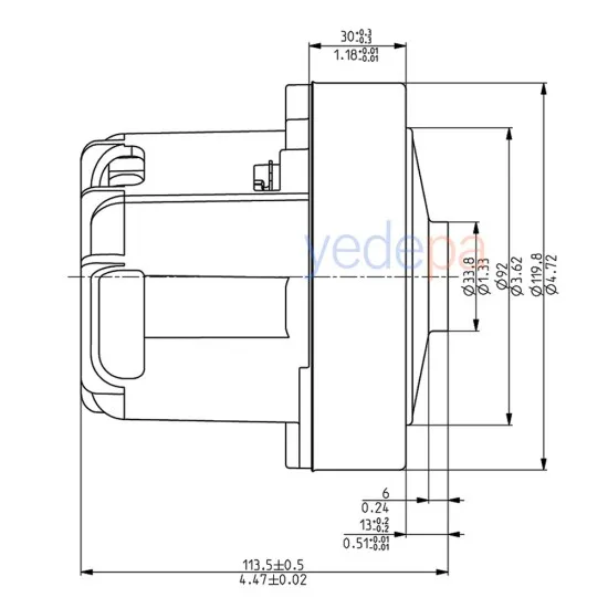 Domel 463.3.405 Elektrikli Süpürge Motoru – 1800W, 230V, 50Hz