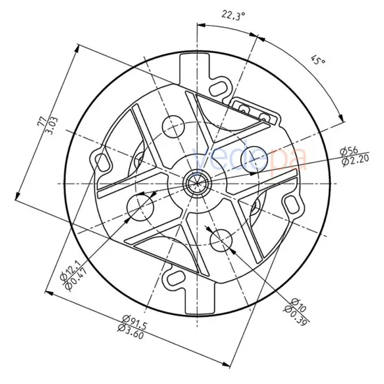 Domel 463.3.405 Elektrikli Süpürge Motoru – 1800W, 230V, 50Hz
