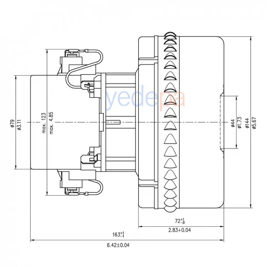 Domel 492.3.363 Çift Fanlı Elektrikli Süpürge Motoru – 230V, 1300W