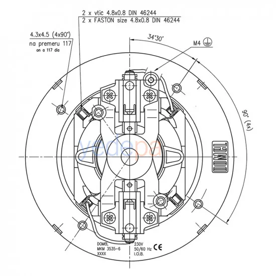 Domel 496.3.535-6 Elektrikli Süpürge Motoru