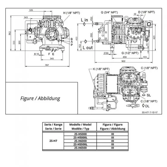 Dorin Çift Kademeli 2S-H6000 Semi Hermetik Kompresör