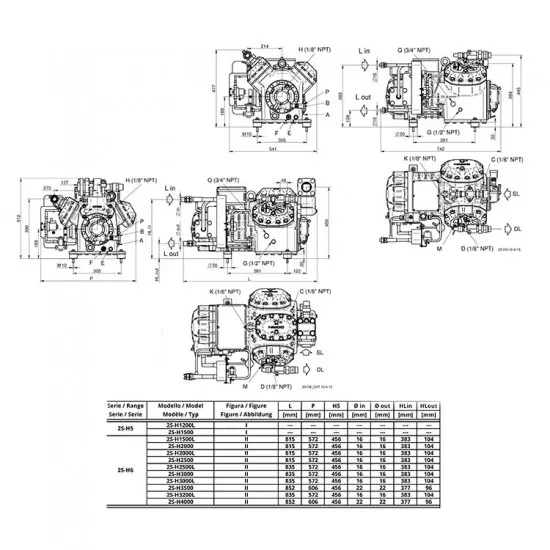 Dorin Çift Kademeli 2S-H3500 Semi Hermetik Kompresör