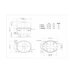 Embraco NEU6212GK Buzdolabı Motoru (Hermetik Kompresör) – 3/8 HP, R404A, MBP, 1.433 W / 4.890 BTU/h, 220-240 V