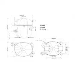 Embraco NT2180UV Hermetik Kompresör | 1 HP | 2.908 BTU/h (LBP) | R290 Propan | 115V/60Hz