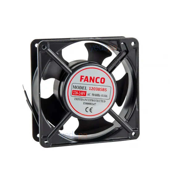FANCO 12038SB5 120x120x38mm 220V AC Aksiyel Kare Fan (Yağlı Yataklı)