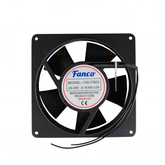 Fanco 17051BB5 220V Aksiyel Soğutucu Kare Fan (170x170x51 mm)