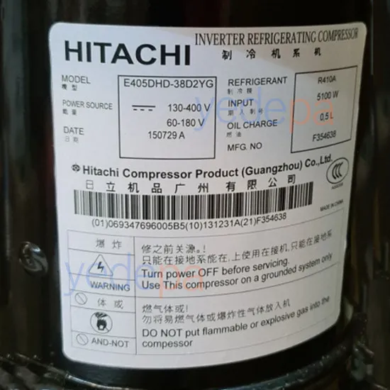 Hitachi E405DHD-38D2YG İnverter Scroll Kompresör