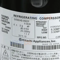 Hitachi E656DHD-65D2Y DC İnverter Scroll Kompresör